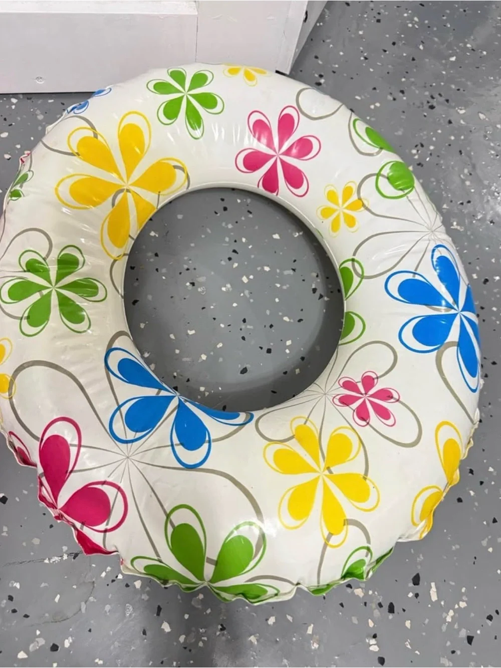 Children's Inflatable Swim Rings - Pink Butterfly & White Floral